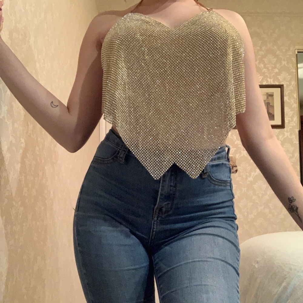 Gold halter top size S